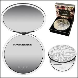 GUCCI Mirror Flora Silver Flowers Embossed In Floral Box NIB $149